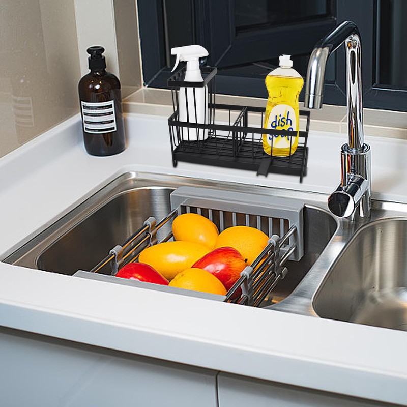 Luabue Stainless Steel Kitchen Sink with Black Self-Draining Drain Tray
