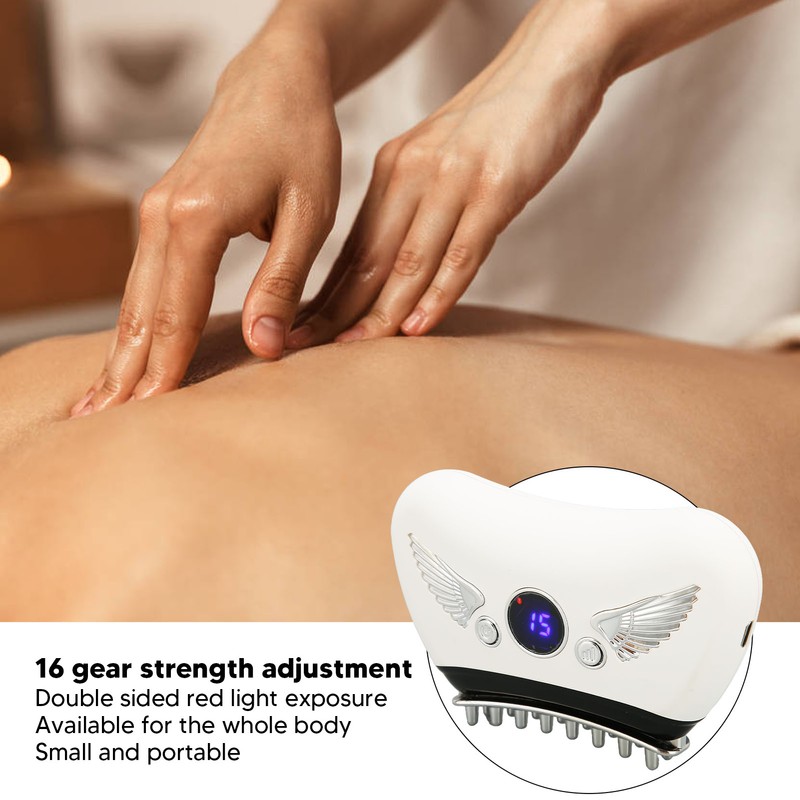 Electric Meridian Massage Brush 16 Gears Hot Compress Microcurrent Body