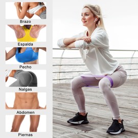 KIDS CHOICE Ligas de Resistencia para Ejercicio, Bandas Elásticas de Resistencia con 5 Niveles de Resistencia, Ligas de Látex Natural para Hombre y Mujer, Ligas Gym para Musculación, Yoga (Púrpura)