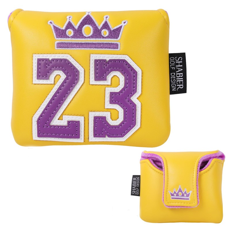 SHABIER Yellow Golf Large Mallet Headcover with NO.23 Design for