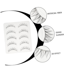 FOMIYES 2sets Natural Curly Fake Eyelashes Easy to Apply Eyelash Makeup 5pairs*2