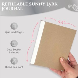 Sunny Lark Lined Journal Refill Insert | Journal Refill for Writing | 5.5x7 | 300 pages 100gsm of Thick Writing Paper
