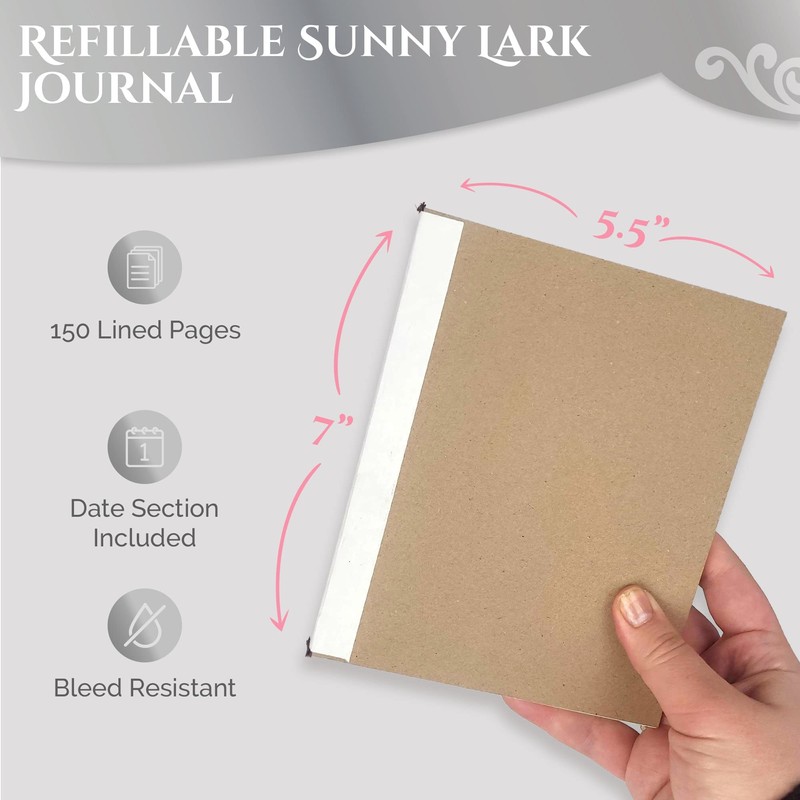 Sunny Lark Lined Journal Refill Insert | Journal Refill for