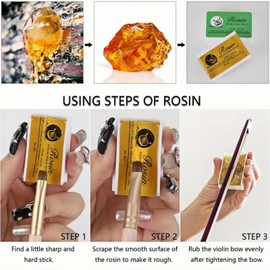 2 PCS Violin Rosin,Natural Rosin for Violin Viola and Cello Bows String Music Instrument Accessory,Natural Violin Rosin,Natural Rosin Resin,Light Low Dust String Rosin,String Instrument Accessories