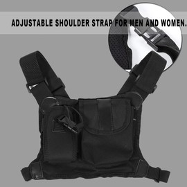 Chest Front Pouch, Chest Harness Pack, Two Way Radio Chest Pocket Backpack, Radio Accessory Pouch Holder Carry Case for Production Workshops Ski