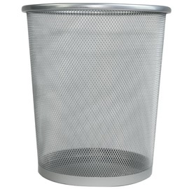 Ram® 20L Circular Mesh Bin Office Home Garbage Can Bin For Bathrooms, Kitchens, Office, Rooms, Student Mesh Bin (Silver)