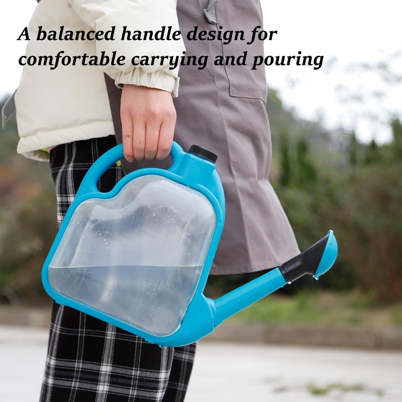 4L Foldable Clear Plastic Watering Can with Rotating Nozzle Long