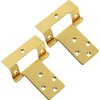 Just Accessories Large 50mm Cranked Flush Hinges - Brass Cabinet/Cupboard/Door
