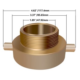 Fire Hydrant Adapter, 2-1/2" NST (NH) Female x 2" NPT Male Brass Fire Hose Hydrant Adapter with Pin Lug Fire Equipment Fitting Nipple for Fire Hydrants, Hoses, Pipes