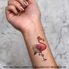 4 x 'Ballerina Flamingo' Temporary Tattoos - Water Resistant, Skin-Safe,