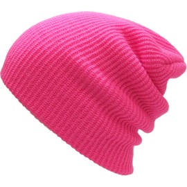 KBETHOS Comfortable Soft Daily Slouchy Beanie Collection Winter Ski Baggy Hat Unisex Various Styles, Hot Pink Solid Slouchy, One Size