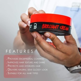 L3 Level 3 Brilliant Cream - Improves Hair Texture and Shine - Delivers a Natural Hair Style Look Hydrates your Hair (4 Pack)