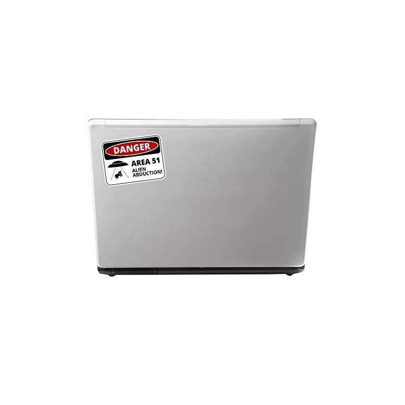 2 x 10cm Danger Sign Area 51 Vinyl Sticker Laptop