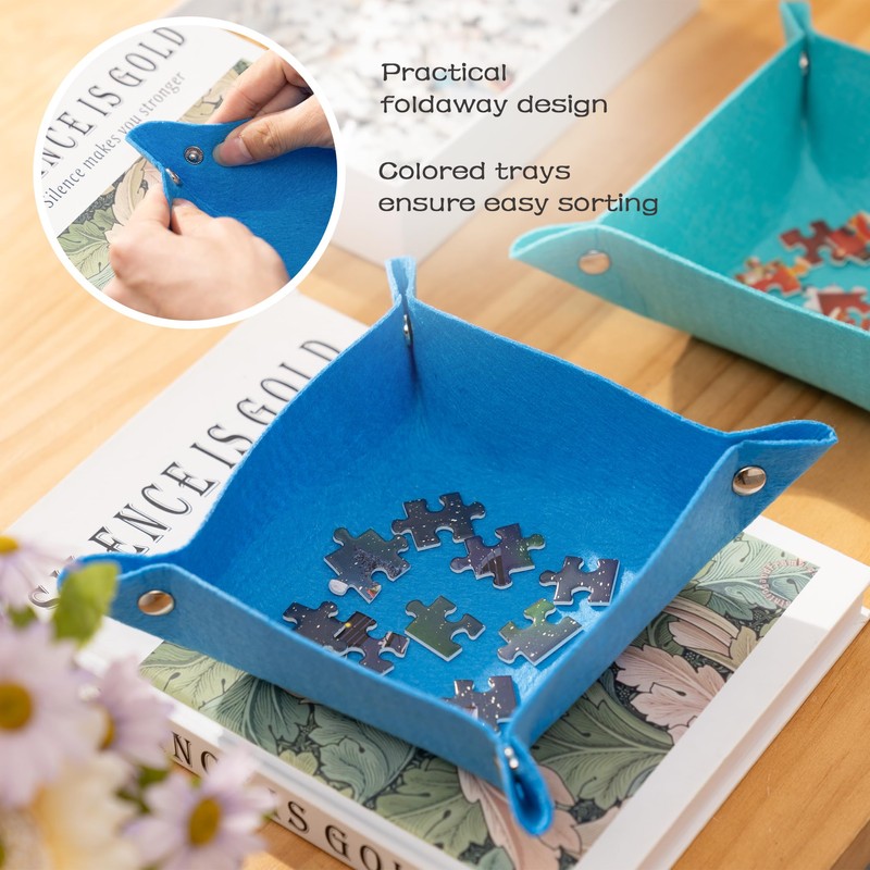 Tektalk 3000-Pc Jigsaw Puzzle Mat with 6 Felt Sorting Trays,