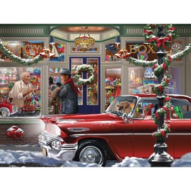 Bits and Pieces - 500 Piece Jigsaw Puzzle for Adults 18" x 24"  - Last Minute Christmas - 500 pc Old Fashion Christmas Toy Store Jigsaw by Artist Bigelow Illustratio