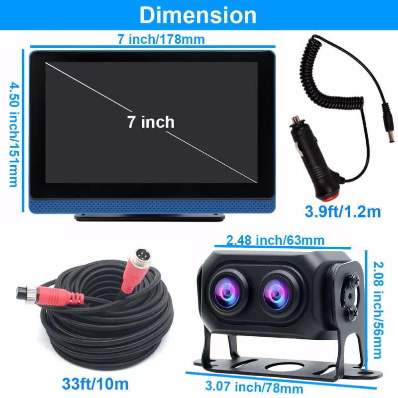 Yuanting RV Backup Camera Side Rear View System 7" DVR