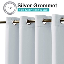 NICETOWN Outdoor Patio Curtain Room Divider Waterproof, Outdoor Blind with Rustproof Grommet Sunlight Blocking Heavy Weight Protect Sun & Rain Out for Pergola, W84 x L108, Greyish White, 1 Panel