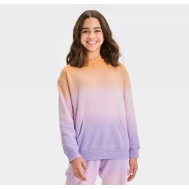 Art Class Girls' Oversized Fleece Graphic Pullover Sweatshirt - art class™ Peach S 6/7