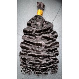 Raw Cambodian Hair Unprocessed Vietnamese Raw Burmese Curly Bulk Indian Hair Bundles Wholesale Human Hair Extensionscolor: 1pcs bundle bulk hair, Stretched Length: 16 Inches