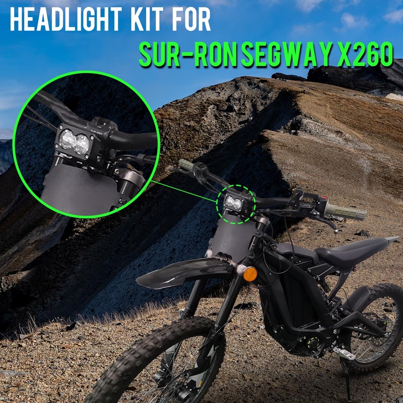 motoparty Headlight Kit for Sur-Ron Segway X260, Clear White 6000-6500K