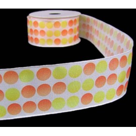 1 Pcs 1 1/2"W Ombre Polka Dot Polkadot Wired Ribbon Bright Yellow Orange 4 Yards, Ribbon for Gift Wrapping | #AA120RK