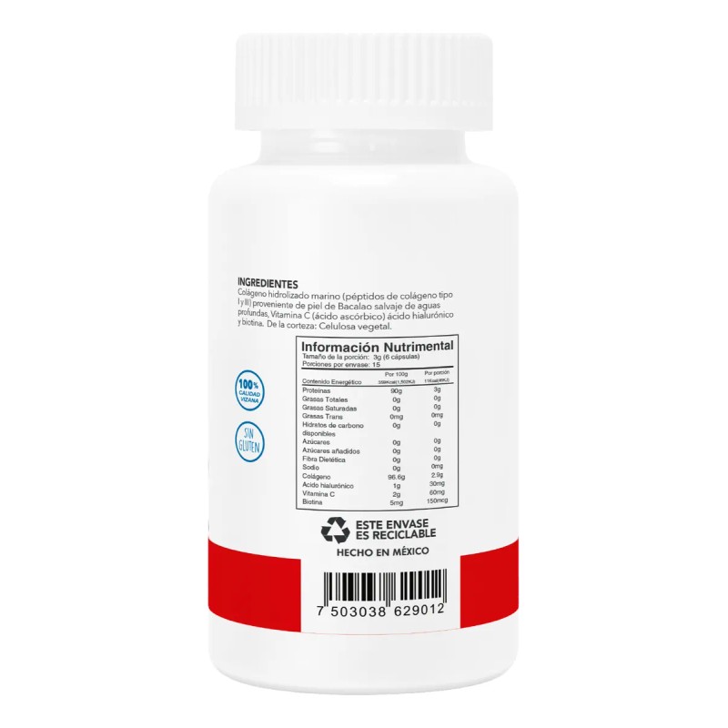 Colágeno Hidrolizado Marino 90 Cápsulas Vizana Nutrition