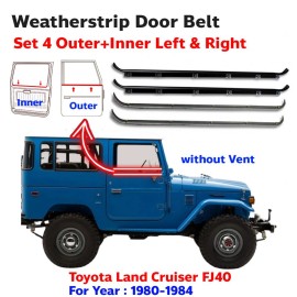 Zoparts Weatherstrip Door Belt Long Set Fits Toyota Land Cruiser FJ40 FJ45 1980-84 P06