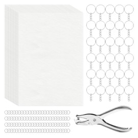 WISYOK 161Pcs Shrinky Film Kit, Shrink Plastic Sheets kit with 30Pcs Shrinky Paper, 30Pcs Keychains and 100Pcs Open Iron Ring for DIY, Crafts Ornament and Gifts