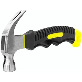 [UNBRANDED] Stubby Claw Hammer, Grip Type Soft Rubber Grip, Weight 460g, Head Type Claw, Length 160mm, Hammers Claw Tools - 10019