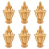 UFURMATE Curtain Finials, 6Pcs Yellow Wood Pattern Plastic Drapery Rail Pole Head Cap Decorative Window Curtain Rod Pole Finials Ends, Fits Dia. 28mm/1.1in Rods (Trophy Shape)