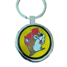 Buc-ee's yellow sign metal Keychain (Round Yellow)
