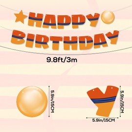 Anime Happy Birthday Banner, Pre-Strung 9.8ft Happy Birthday Banner Cartoon Theme Decoration for Boys Party Decorations Supplies
