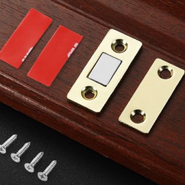 2 Pack Ultra-Thin Invisible Cabinet Door Magnets Cabinet Magnetic Door Catch Adhesive Drawer Magnet Catch for Kitchen Door Closet Drawer Magnetic Cabinet Latch Catch（Gold）