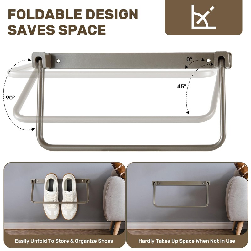 BOYISEN RV Shoe Storage Rack, Foldable Save Space Camper Shoe