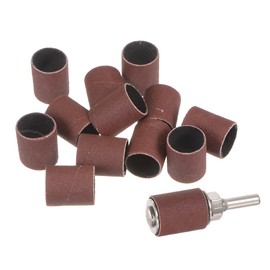 QUARKZMAN 12-Piece 3/4 Inch Sanding Sleeves Sandpaper Set 240 Grit with 0.79 Inch Drum Mandrels for Rotary Tools
