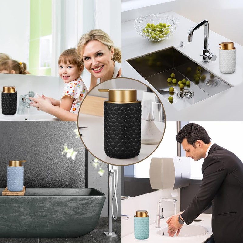 Foaming Soap Dispenser, Ceramic Foam Hand Dish Liquid Soap Dispenser