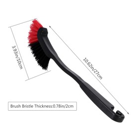 Sdoot 11 Inch Car Wash Brush with Long Handle,6 Pcs Wheel Brush with Black and Red Brush Wire,Car Detailing Brush Wheel Cleaner Brush Detailing Brush for Cars, Red/Black