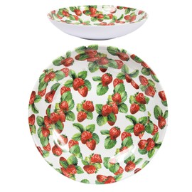 Lesser & Pavey Strawberry Field Food Bowl Dinnerware Patterned Serving Dish Summer Fruit Design