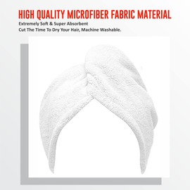 Microfibre Hair Towel Turban Head Wrap Hair Drying Towel Wrap Super Absorbent Extra Soft Twist Turban For Wet Long Thick Curly Hair Helps To Dry Hair Faster Reducing Damage Caused By Blow Drying