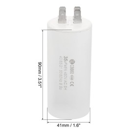 PATIKIL CBB60 35uF Running Capacitor,2Pcs AC 450V 4 pins 50/60Hz Cylinder 1.6 x 3.51inch for Water Pumps, Washing Machines Motor Start