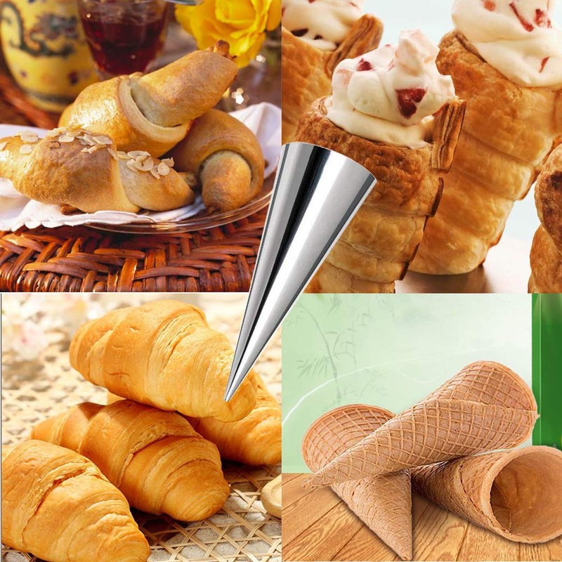 20 Pack Cream Horn Molds, Tinfol 5.5 Inch Baking Cones