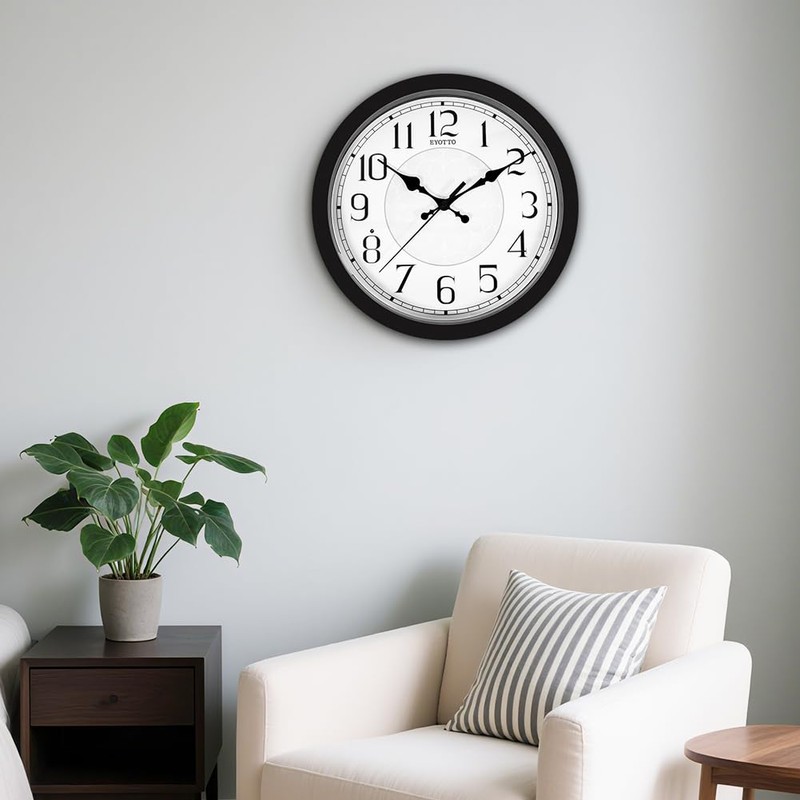 eYotto Night Light Wall Clock for Bedroom, Illuminated Wall Clocks