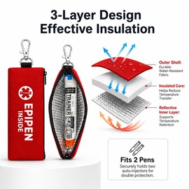 EpiPen Carry Case Insulated Portable Medical Pouch for 2 EpiPens