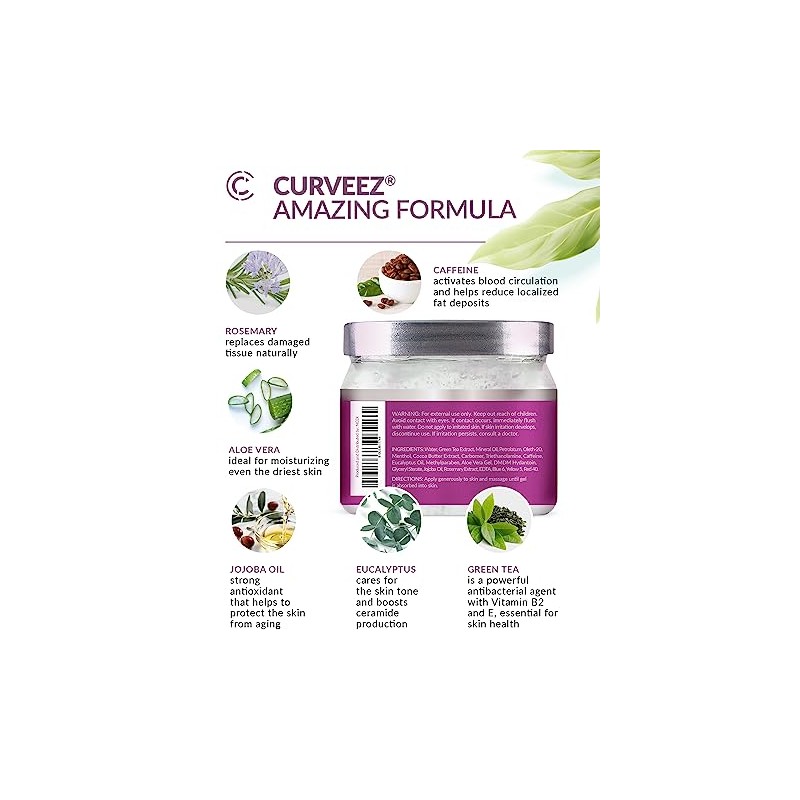 Curveez Bundle Gel anticelulitis adelgazante y envoltura corporal osmótica (gel)