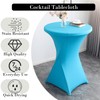 Rakila 2 Pack 43x32 Inch Spandex Round Tablecloth Cocktail Turquoise
