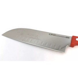 GINSU Kiso 7" Santoku Knife Red Dishwasher Safe Stainless Steel Blade