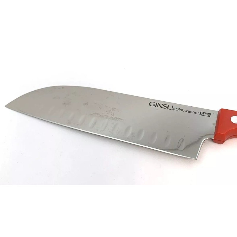 GINSU Kiso 7" Santoku Knife Red Dishwasher Safe Stainless Steel
