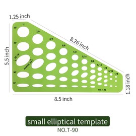 Flexible Jewelry Design Template Ruler for Hand Drawing - Thin, Soft, 360° Bendable, Includes Circular, Oval, and Diamond Shapes (Small Ellipse Template)