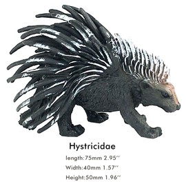 FUNSHOWCASE African Jungle Animals Hystricidae Toy Figure Realistic Plastic Figurine Height 2.4-inch