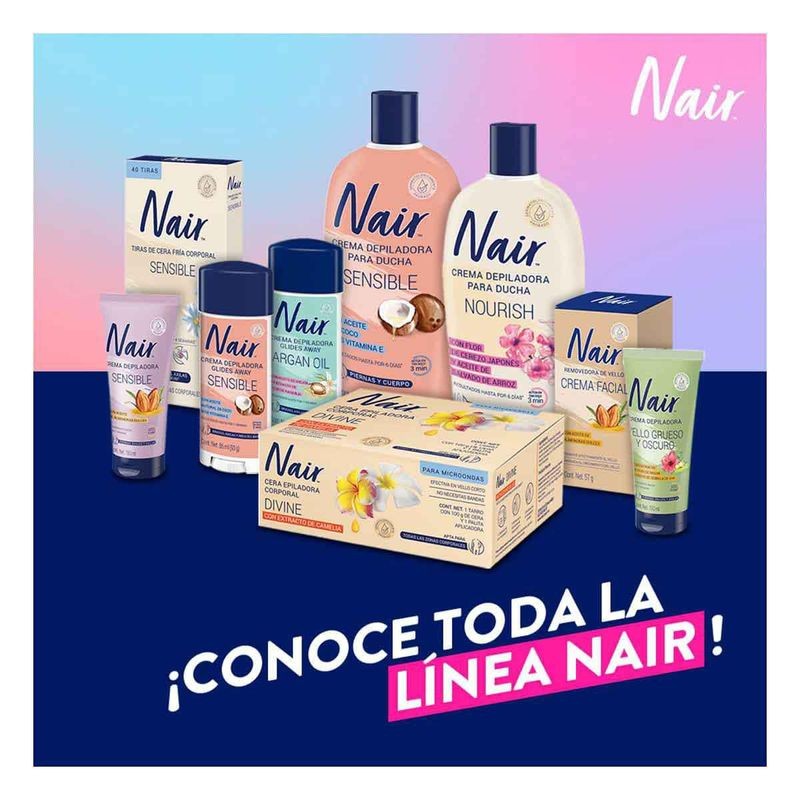 Tiras de Cera Fría Corporal Nair Sensible 40 piezas